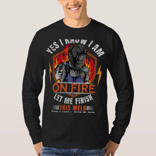 燃えてるって分かってるから溶接終わらせて Fa Tシャツ (正面)