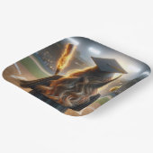 燃えるこうもりとソフトボールで卒業 ペーパープレート (傾斜あり)