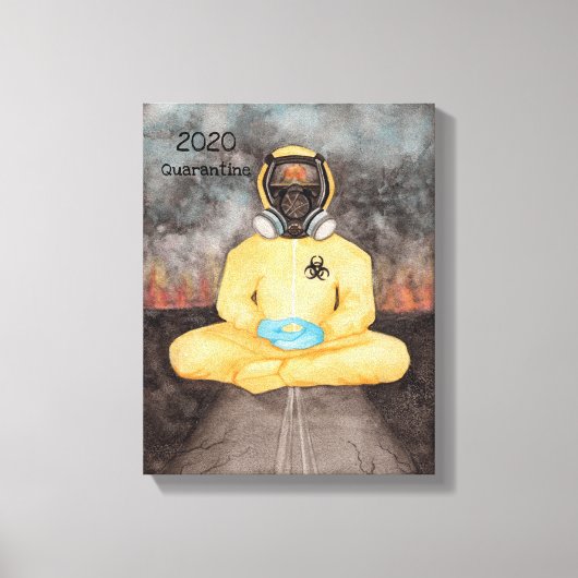 燃えるのを見て検疫ヨガハズマスーツ キャンバスプリント (正面)