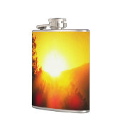 燃えるようなオレンジ色の夕日 フラスク (左)