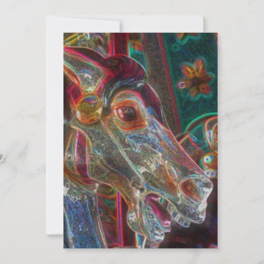 燃えるようなカルーセル馬のファンタジーアートパーティー 招待状 (裏面)