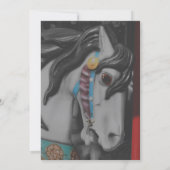 燃えるようなカルーセル馬 ブラック&ホワイトパーティー 招待状 (裏面)