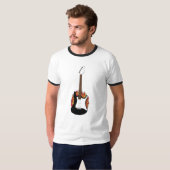 燃えるようなギターのワイシャツ Tシャツ (正面フル)