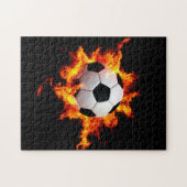 燃えるようなサッカーボール ジグソーパズル (横)