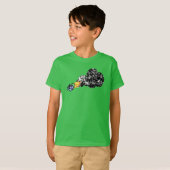 燃えるようなゾンビの頭部 Tシャツ (正面フル)