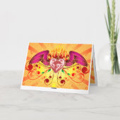 燃えるようなハートの挨拶状 カード (裏面)