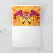 燃えるようなハートの挨拶状 カード (内部)