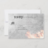 燃えるようなバイクもしくは自転車に乗る人の結婚式 出欠カード (正面)