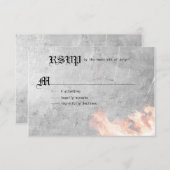 燃えるようなバイクもしくは自転車に乗る人の結婚式 出欠カード (正面/裏面)