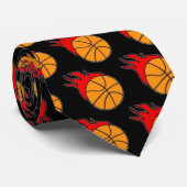 燃えるようなバスケットボールのタイ ネクタイ (ロール)