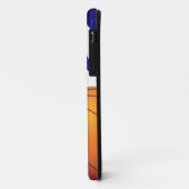 燃えるようなバスケットボールの青および白 Case-Mate iPhoneケース (裏面/左)