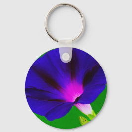 燃えるようなパープルピンクの花柄 キーホルダー
