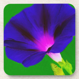 燃えるようなパープルピンクの花柄 コースター