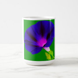 燃えるようなパープルピンクの花柄 コーヒーマグカップ