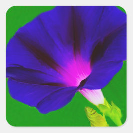 燃えるようなパープルピンクの花柄 スクエアシール