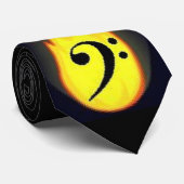 燃えるようなヘ音記号のタイ ネクタイ (ロール)