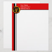 燃えるようなマルタ十字レターヘッド-赤 レターヘッド (正面/裏面)