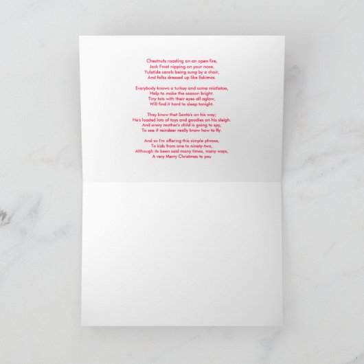 燃えるようなロウソク シーズンカード (内部)