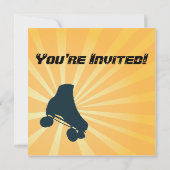 燃えるようなローラースケートで滑るの誕生日のパーティの招待状 招待状 (裏面)