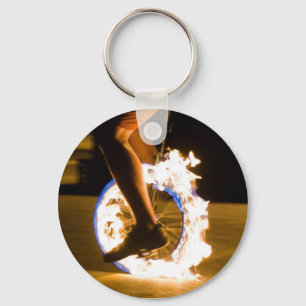 燃えるような一輪車Keychain キーホルダー