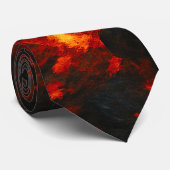 燃えるような余燼 - 火山の抽象テクスチャアート ネクタイ (ロール)
