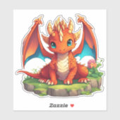 燃えるような可愛いチビ(小さくかわいく書いた感じ)ドラゴンステッカーLAPTOPS, NOTEB シール (シート)