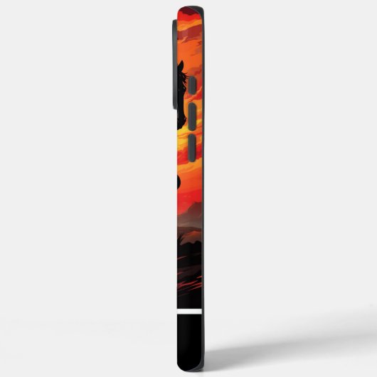 燃えるような夕日に黒い馬が駆ける Case-Mate iPhoneケース (裏面 / 左)