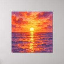 燃えるような夕焼け - 鮮やかな水彩画スタイル