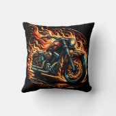 燃えるような夜を通して燃えるようなオートバイ クッション (裏面)