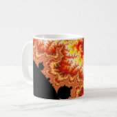 燃えるような太陽のフラクタル コーヒーマグカップ (正面左)