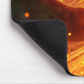 燃えるような妖精の女の子の赤い輝く翼かわいい魔法ネオン マウスパッド (コーナー)