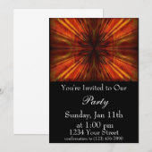 燃えるような抽象パーティー招待状 招待状 (正面/裏面)