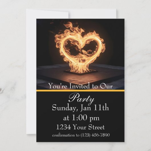 燃えるような炎のフェスティバルにご参加ください! 招待状 (正面)