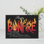燃えるような焚き火のワードアート 招待状 (スタンド正面)