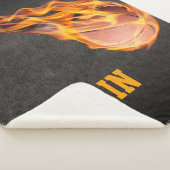 燃えるような熱い炎のバスケットボール シェルパブランケット (3/4)