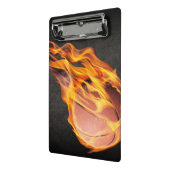 燃えるような熱い炎のバスケットボール ミニクリップボード (アングル2)