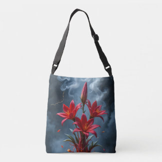 燃えるような百合の幻想 クロスボディバッグ
