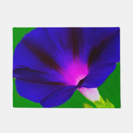 燃えるような紫とピンクの花柄 ドアマット