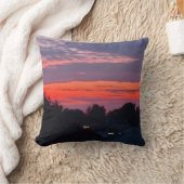 燃えるような美しいの夕日を宇宙 クッション (ブランケット)