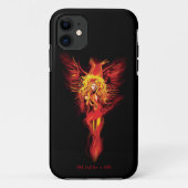 燃えるような赤い幻想のフェニックスの女神 黒 Case-Mate iPhoneケース (裏面)