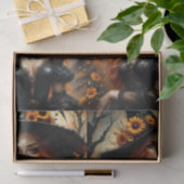 燃えるような赤毛の秋のひまわり魔女 薄葉紙 (ギフト)