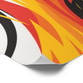 燃えるような赤、オレンジ、黄色の抽象デザイン ポスター (角)