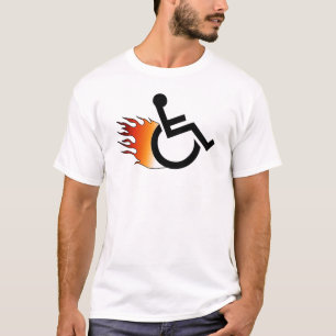 燃えるような車椅子 Tシャツ