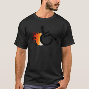 燃えるような車椅子 Tシャツ