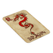 燃えるような金属ルックのトライバルドラゴン3 Asian Art Magnet マグネット (右側)