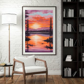 燃えるような静かな夕日 ポスター