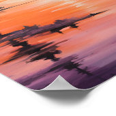 燃えるような静かな夕日 ポスター (角)