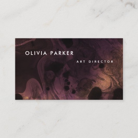 燃えるような黒い大理石 |劇的な水色の外観 名刺 (正面)