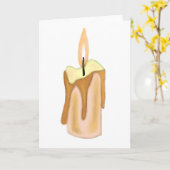 燃えるろうそく カード (黄色い花)