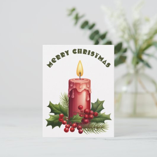 燃えるろうそく - クリスマスカード (スタンド正面)